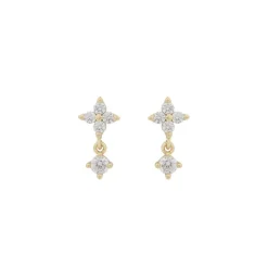 Wish Short Earrings Gold/Clear 13mm