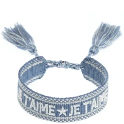 Woven Friendship Bracelet Je T'aime 501 Blue