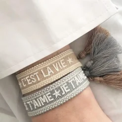 Woven Friendship Bracelet Je T'aime 501 Blue