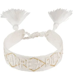 Woven Friendship Bracelet Carpe Diem White