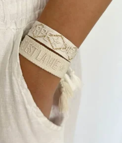 Woven Friendship Bracelet Carpe Diem White