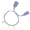 Woven Friendship Bracelet With Charms Light Blue