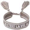 Woven Friendship Bracelet "C´Est La Vie" Taupe