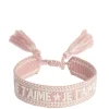 Woven Friendship Bracelet Je T'aime Dusty Rose