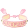 Woven Friendship Bracelet Thin "Beach Please" Pale Yellow & Bubblegum Pink
