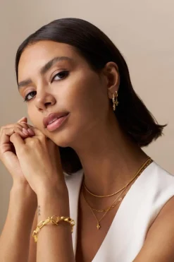 Woven Twist & Cross Mid-Size Hoop Earrings