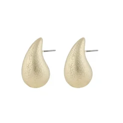 Yenni Matt Earring Plain Gold Onesize