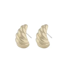 Yenni Twist Small Earrings Plain Gold Onesize