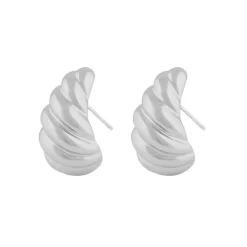 Yenni Twist Small Earrings Plain Silver Onesize