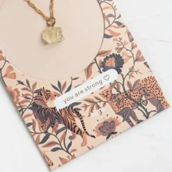 You Are Strong Citrine Necklace Gold